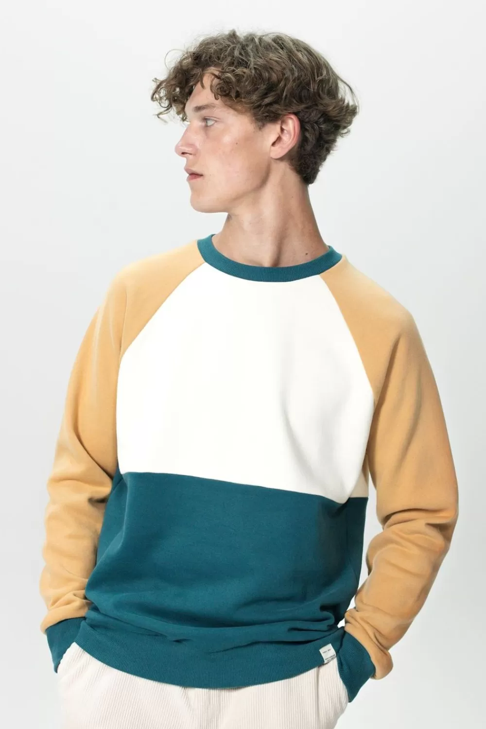Heren Sissy-Boy Truien En Vesten>Donkergroene Colourblock Sweater