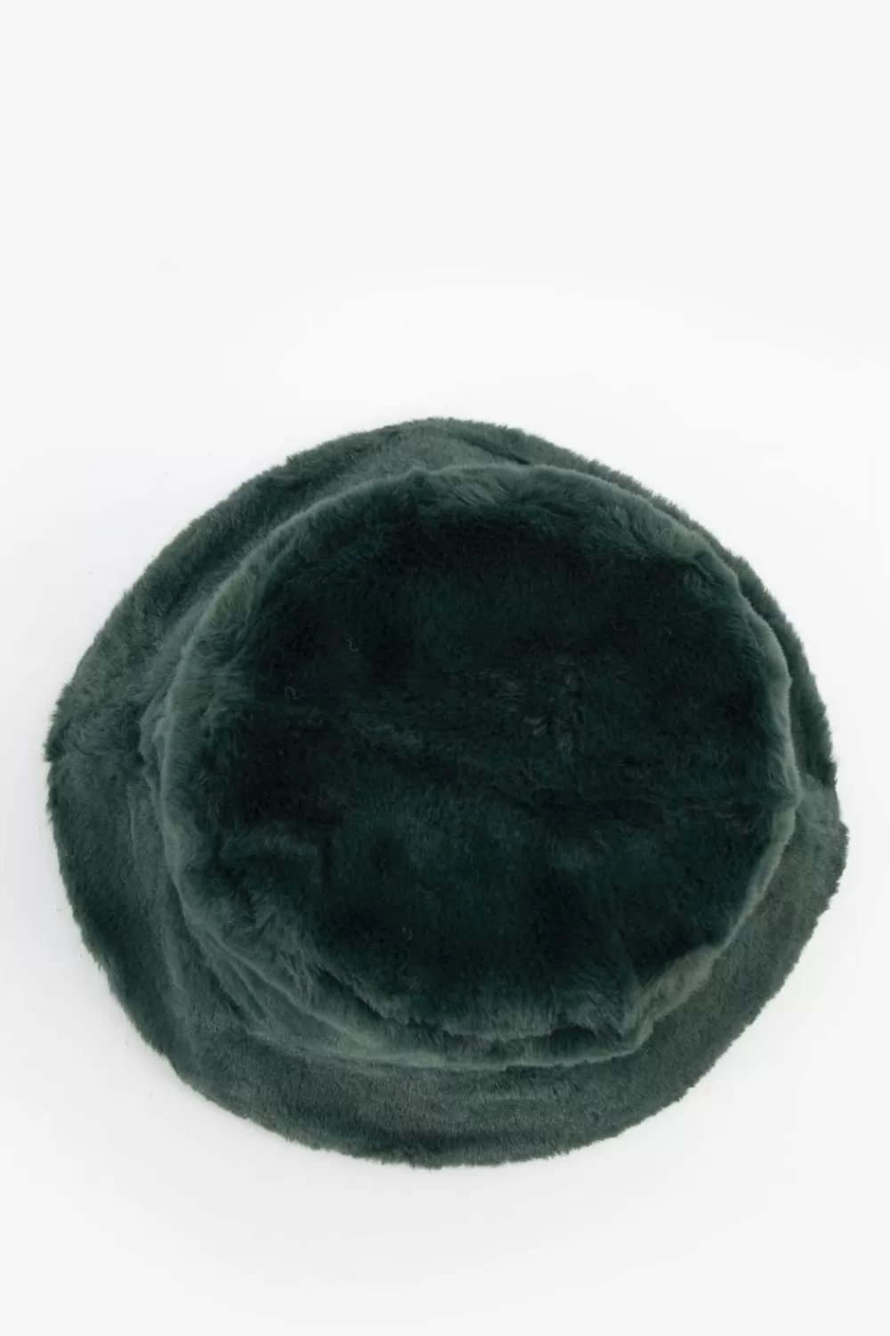 Dames Sissy-Boy Hoeden En Petten>Donkergroene Faux Fur Bucket Hat