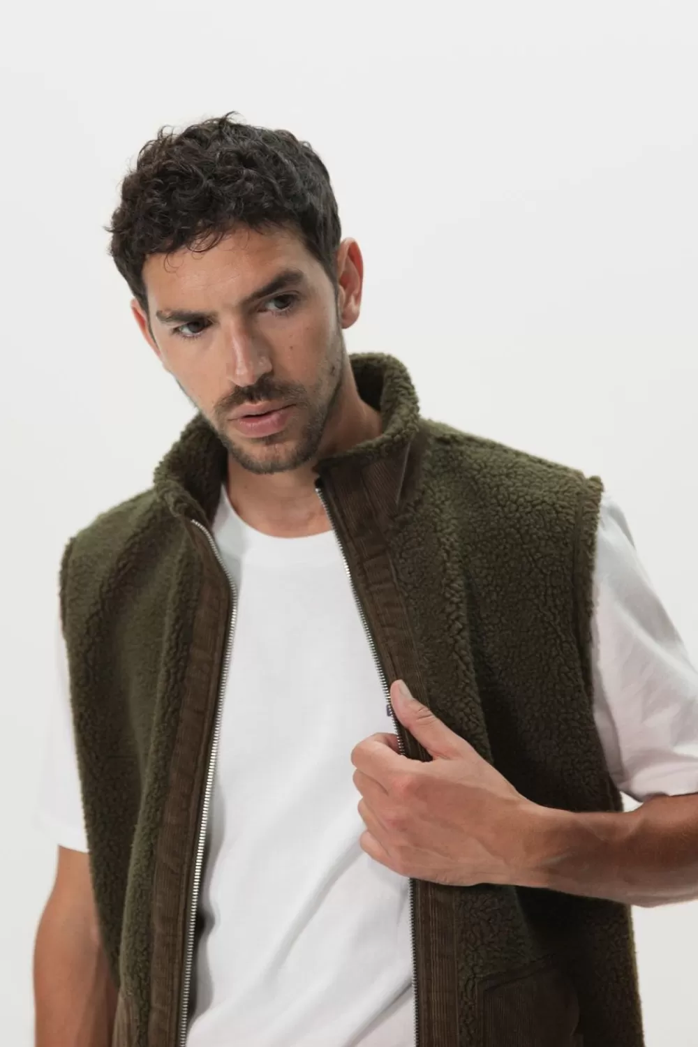Heren Sissy-Boy Blazers En Jasjes>Donkergroene Teddy Bodywarmer