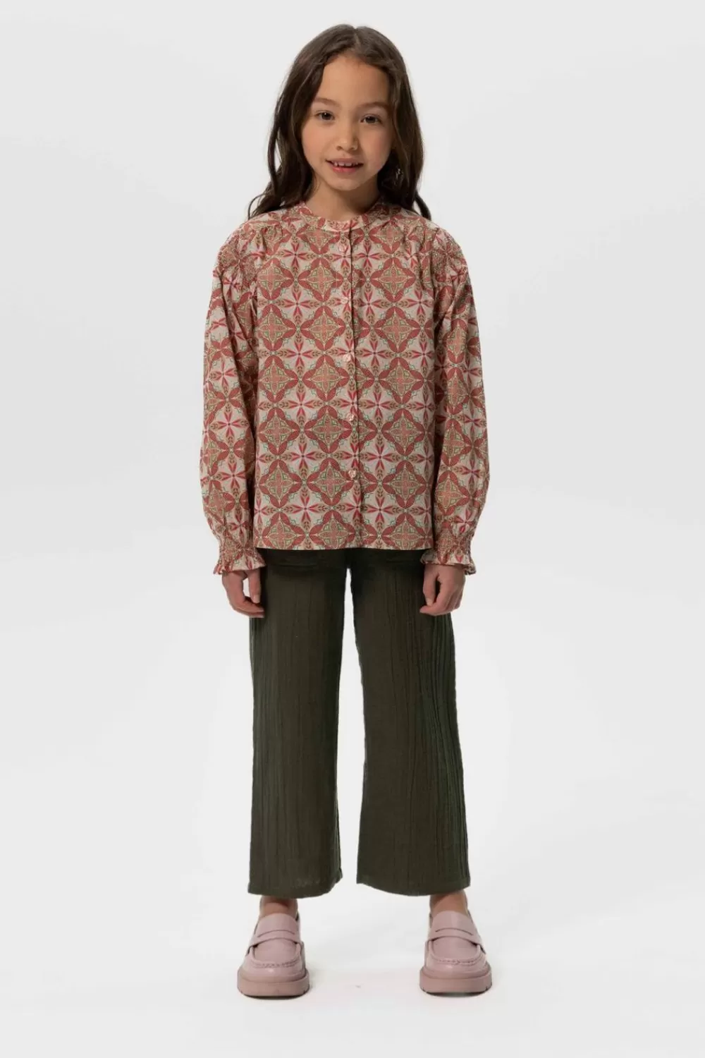 Kids Sissy-Boy Broeken>Donkergroene Wide Leg Mousseline Broek