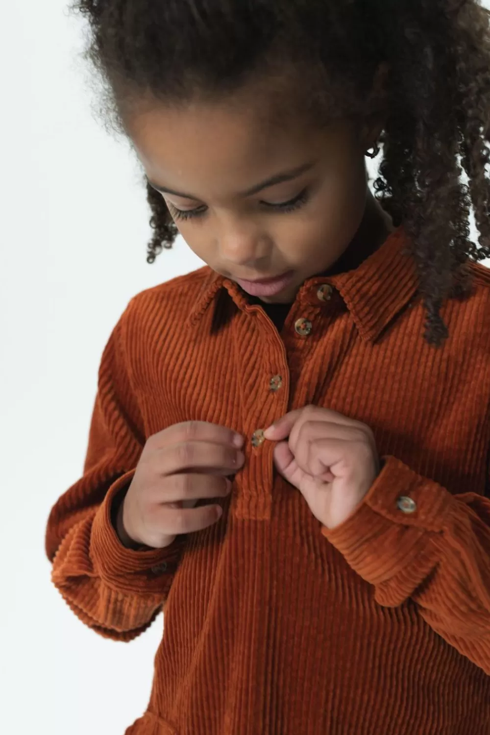 Kids Sissy-Boy Jurken>Donkeroranje Corduroy Jurk