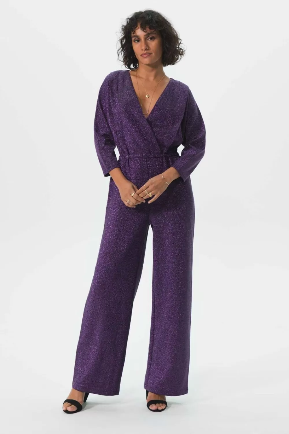 Dames Sissy-Boy Broeken>Donkerpaarse Jumpsuit Met Lurex