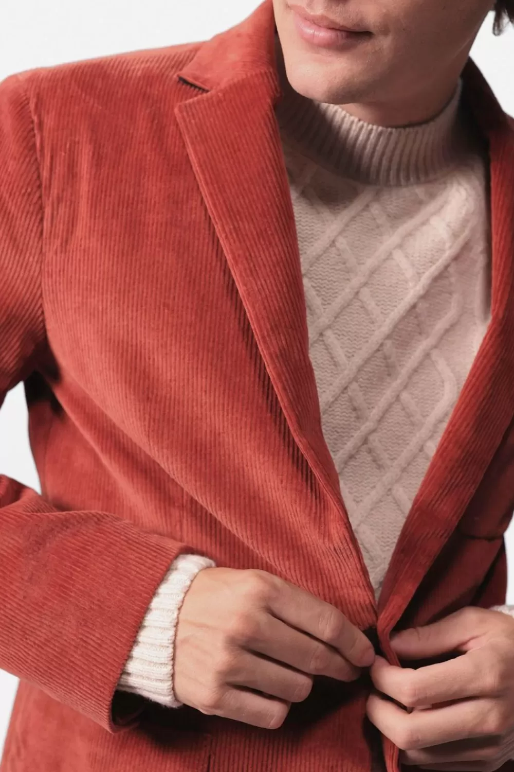 Heren Sissy-Boy Blazers En Jasjes>Donkerrode Corduroy Blazer