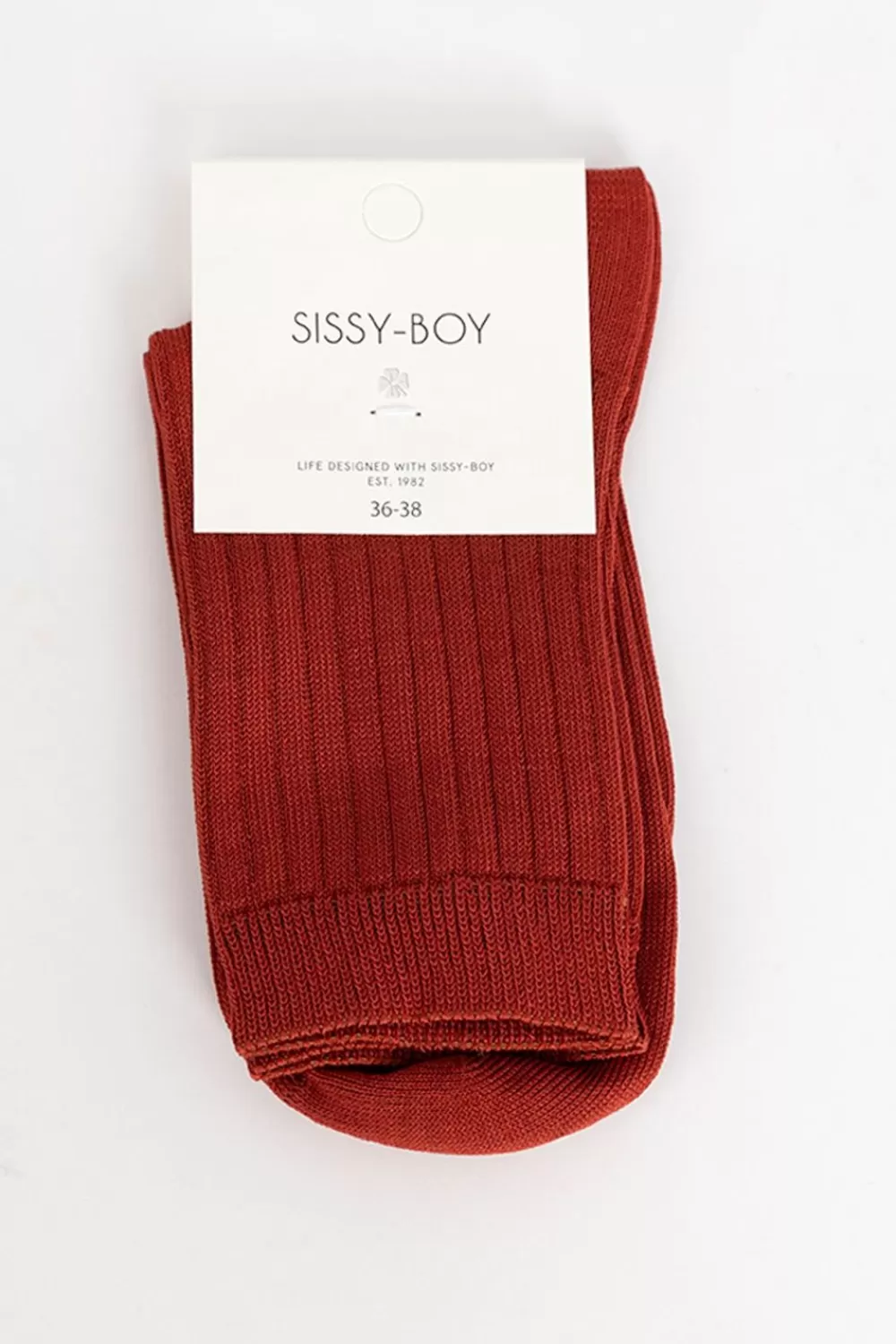 Dames Sissy-Boy Sokken En Panty'S>Donkerrode Katoenen Rib Sokken