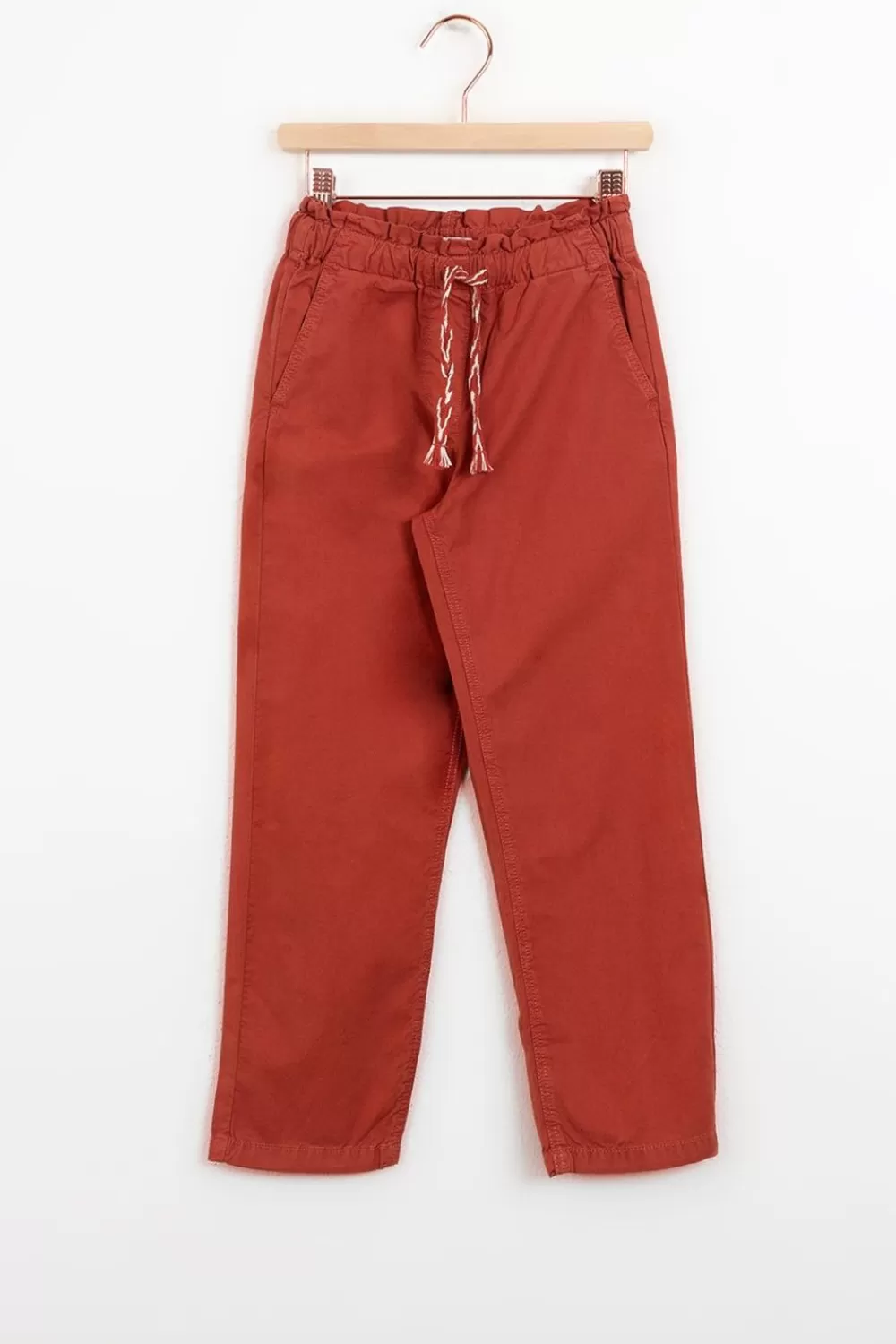 Kids Sissy-Boy Broeken>Donkerrode Pull On Broek Met Aantrekkoorden