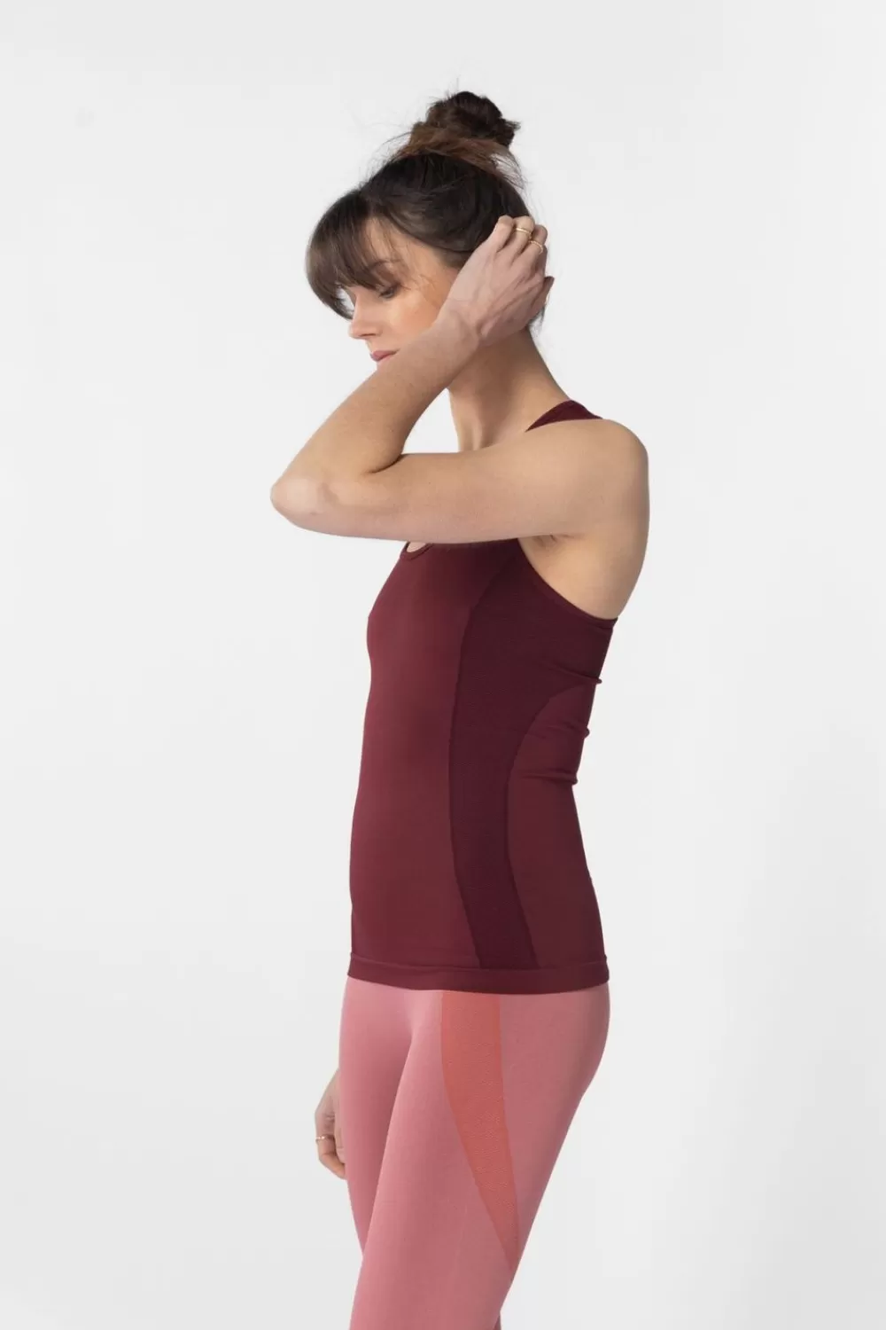 Dames Sissy-Boy Yoga>Donkerrode Seamless Tanktop