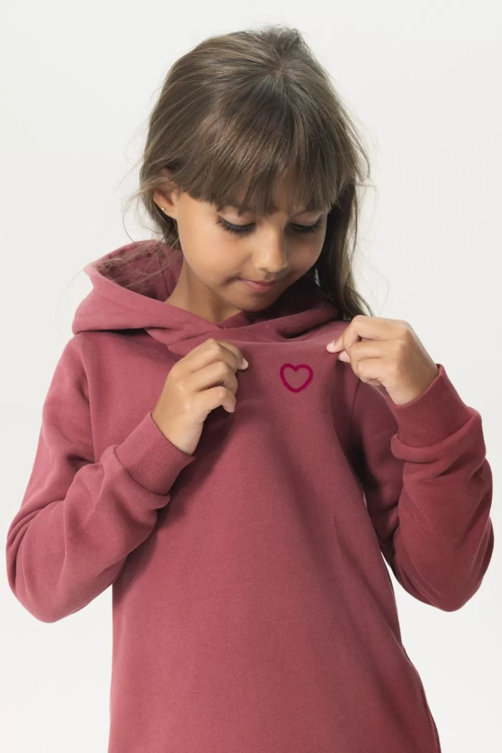 Kids Sissy-Boy Jurken>Donkerroze Sweater Jurk Met Capuchon