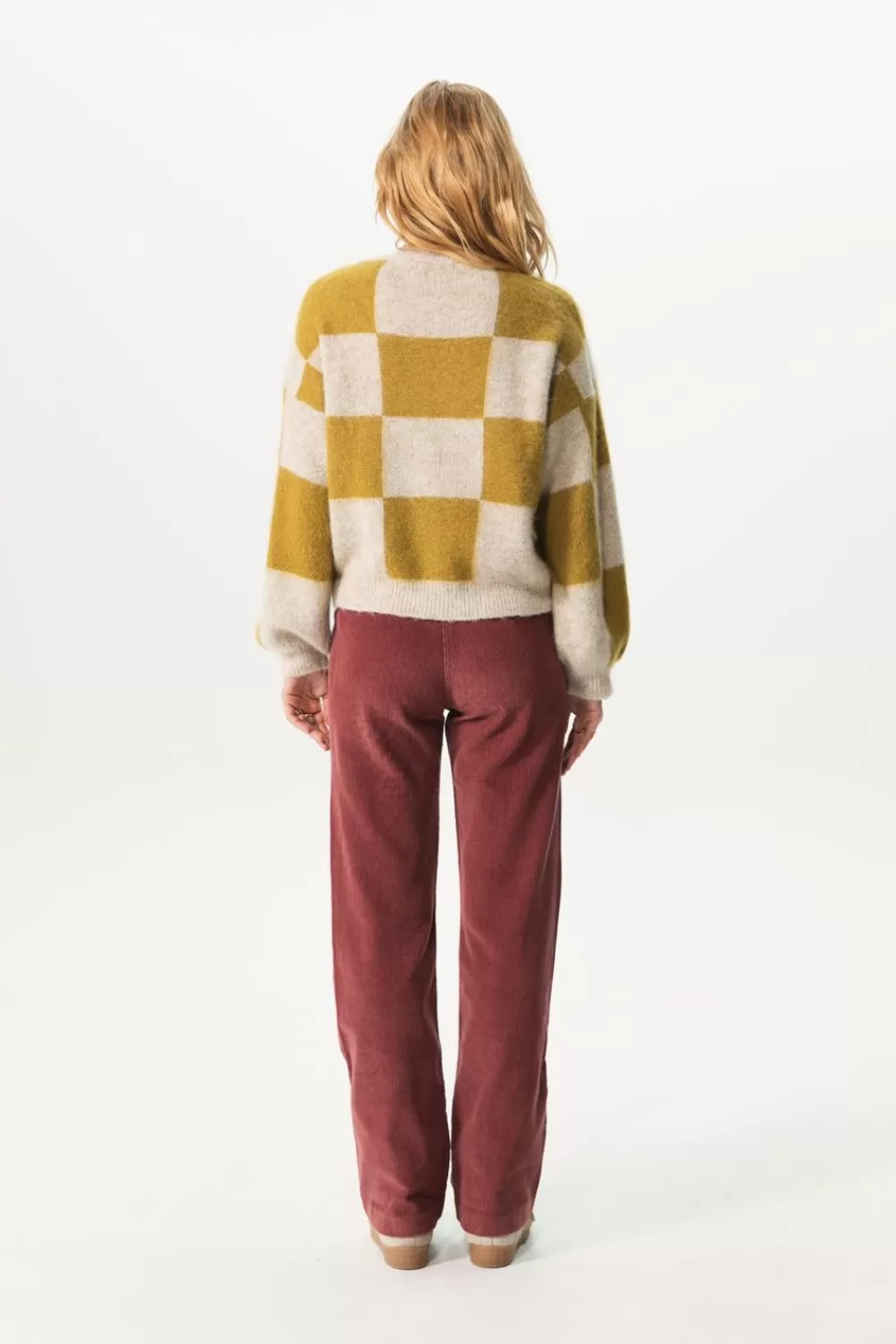 Dames Sissy-Boy Broeken>Donkerroze Wide Leg Corduroy Broek