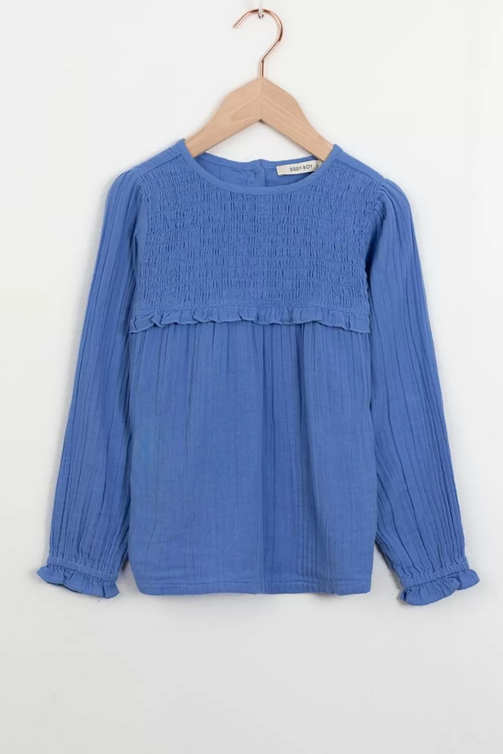 Kids Sissy-Boy Blouses>E Blouse Met Smock Detail En Ruffles
