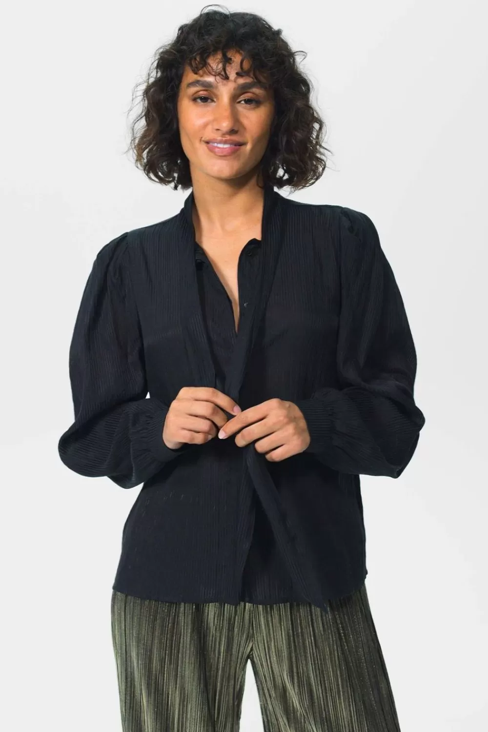 Dames Sissy-Boy Blouses>E Blouse Met Strikkraag