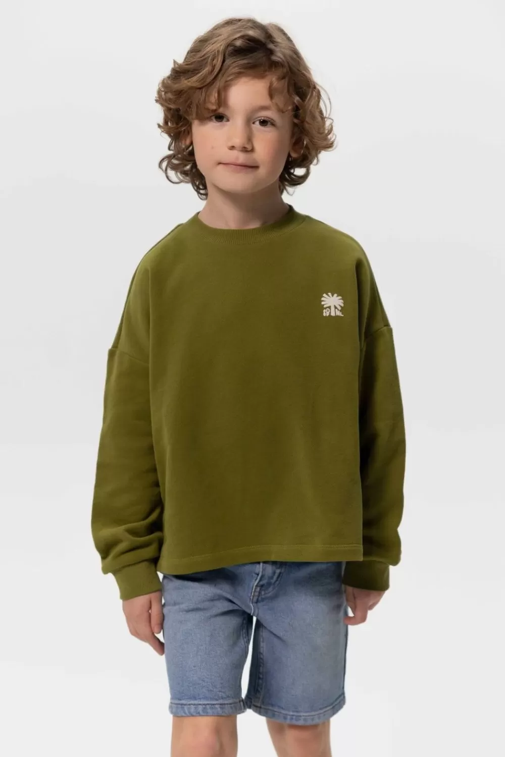 Kids Sissy-Boy Truien En Vesten>E Boxy Sweater Met Palmboom Artwork