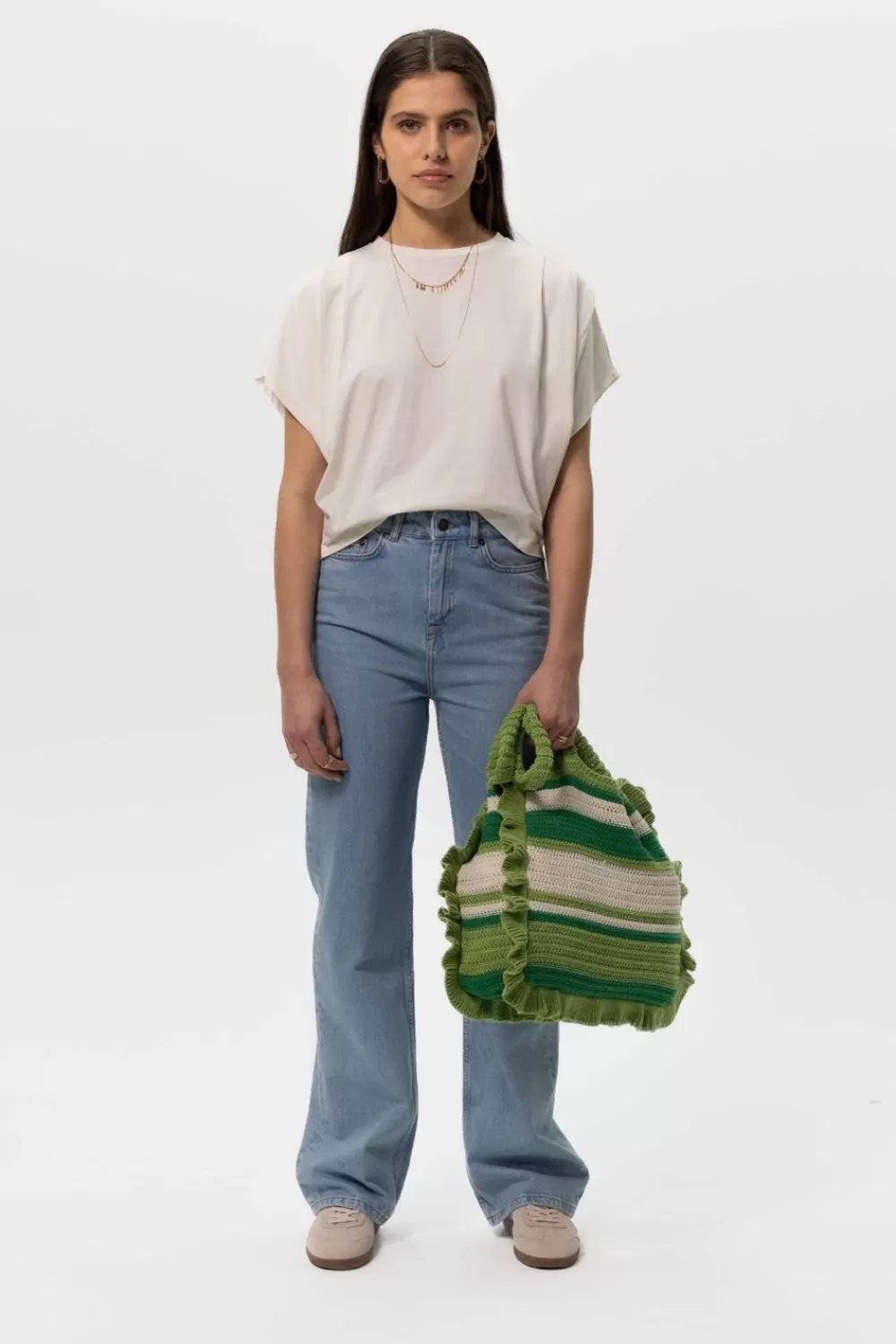 Dames Sissy-Boy Tassen>E Crochet Gebreide Shopper Met Ruffles