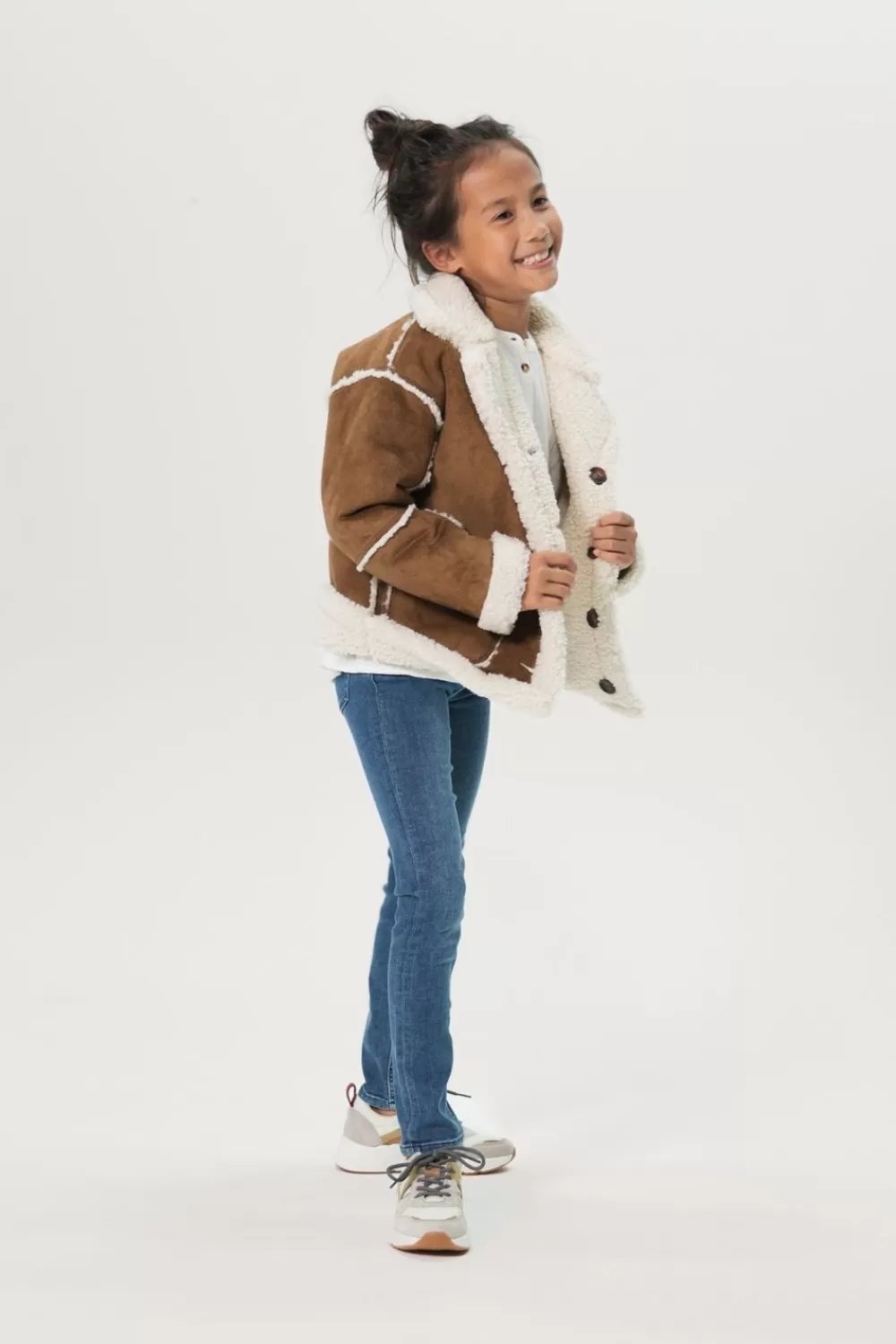 Kids Sissy-Boy Jassen>E Faux Lammy Jas Met Reverskraag
