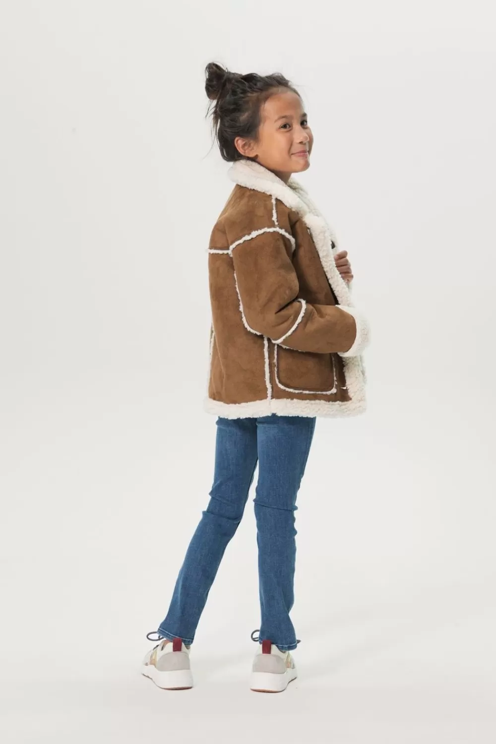 Kids Sissy-Boy Jassen>E Faux Lammy Jas Met Reverskraag