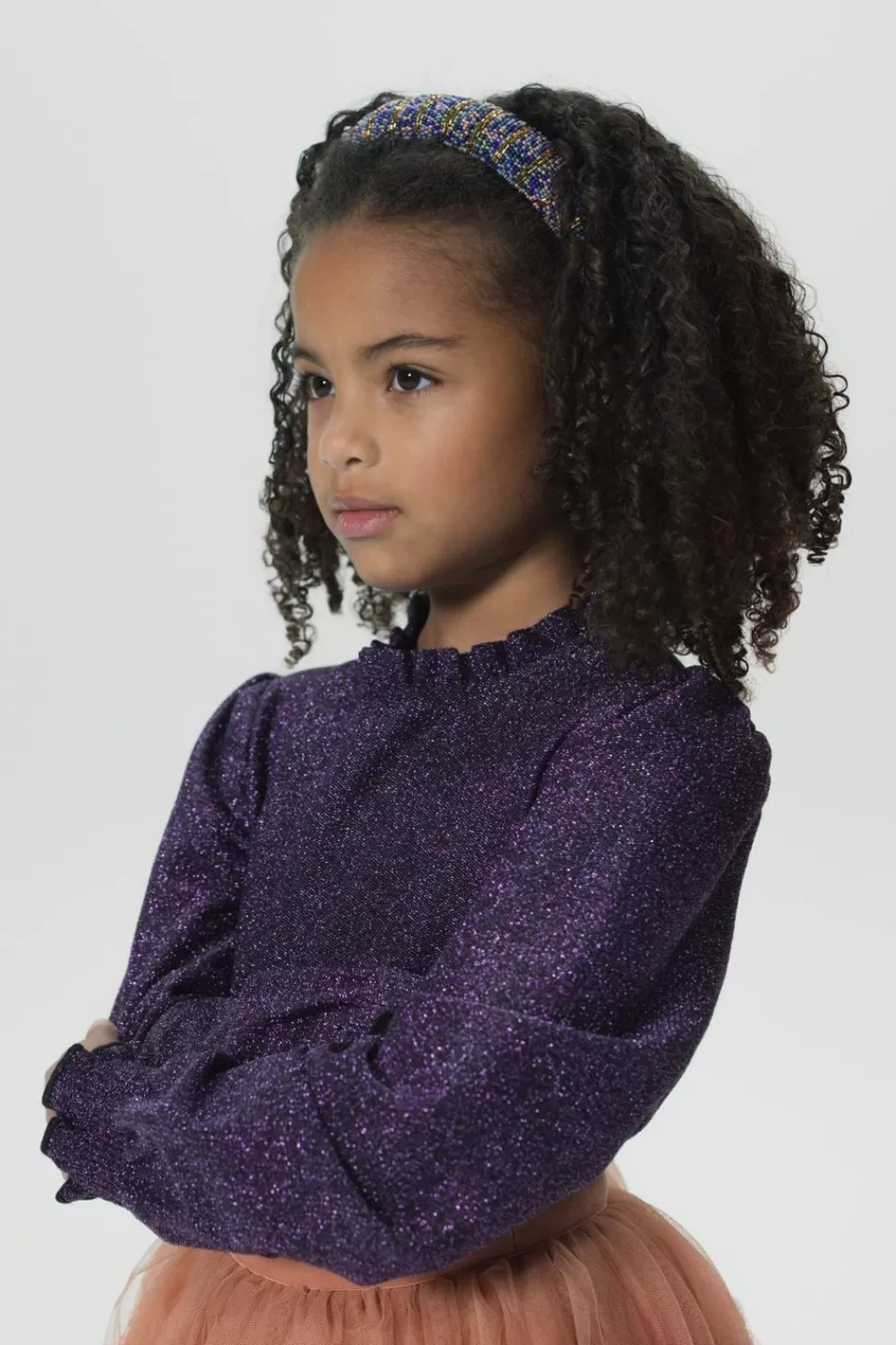 Kids Sissy-Boy T-Shirts En Tops>E Glitter Longsleeve Met Ruffles