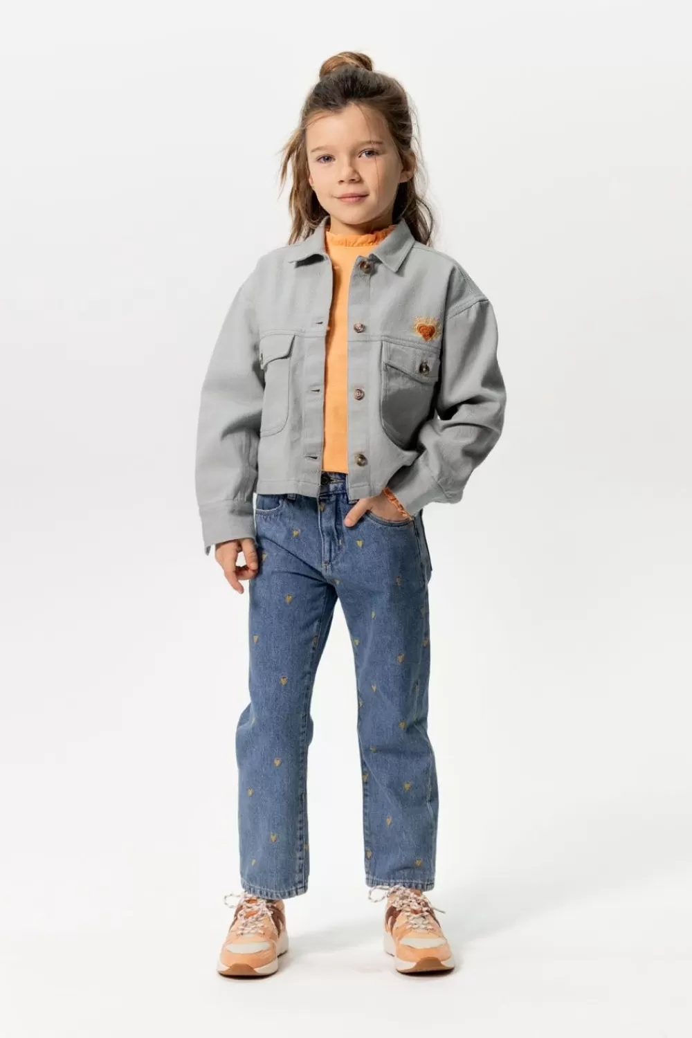 Kids Sissy-Boy Broeken>E Jeans Met Hartjes Embroidery