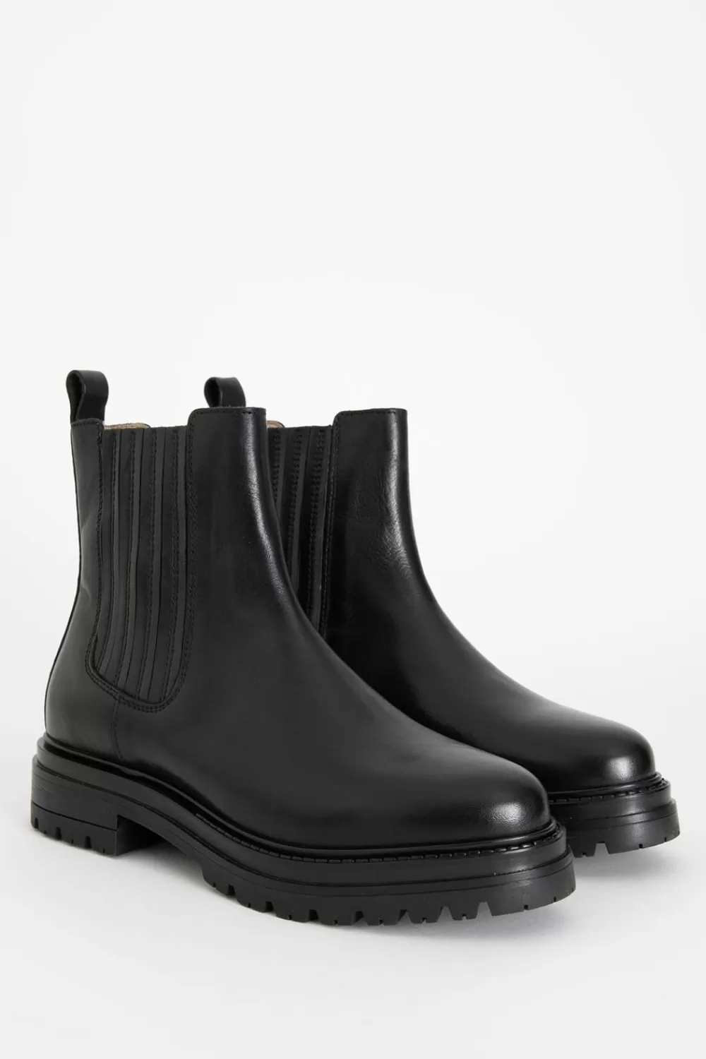 Dames Sissy-Boy Schoenen>E Leren Chelsea Boots Met Elastiek Detail