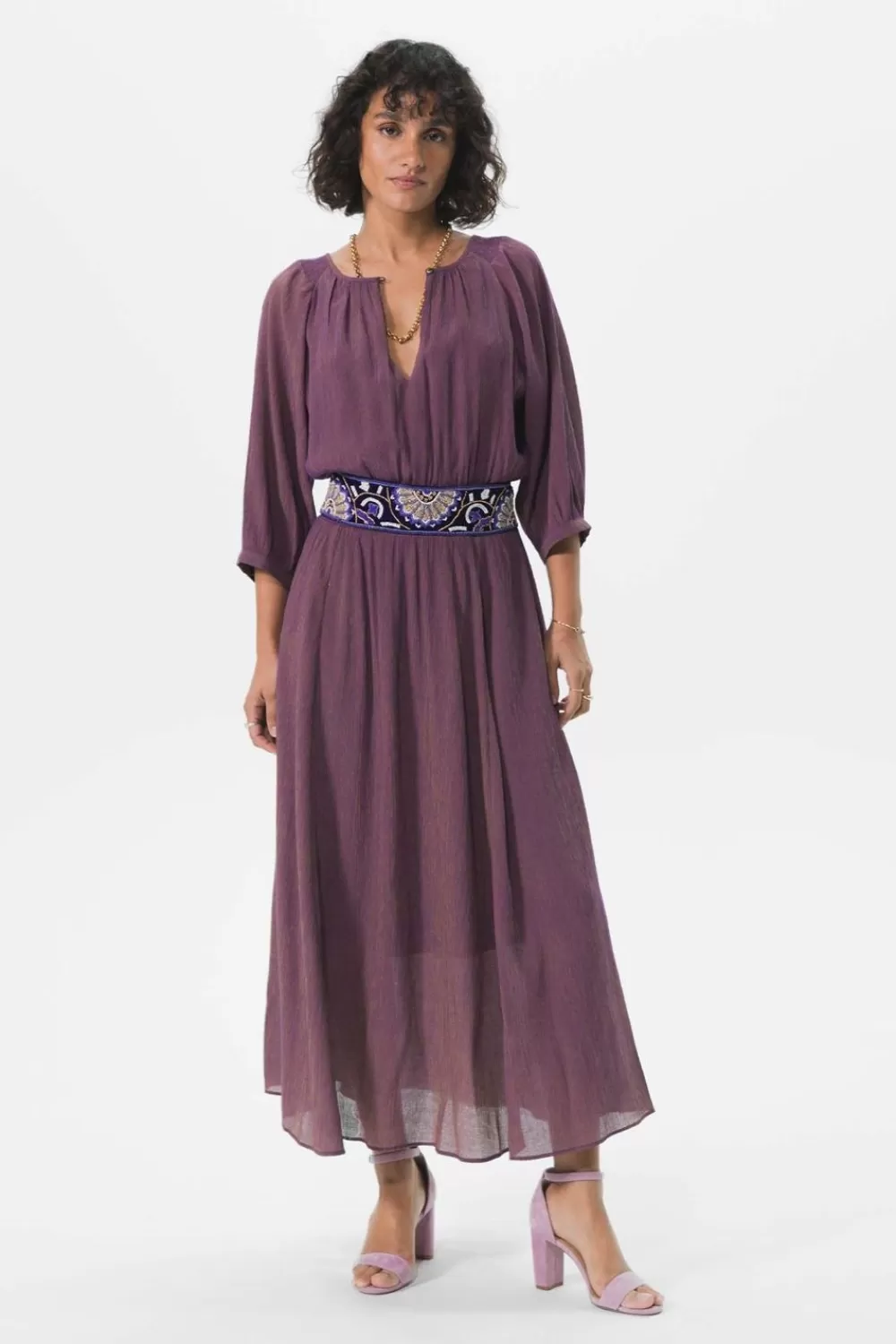 Dames Sissy-Boy Jurken>E Maxi Jurk Met Open Rug