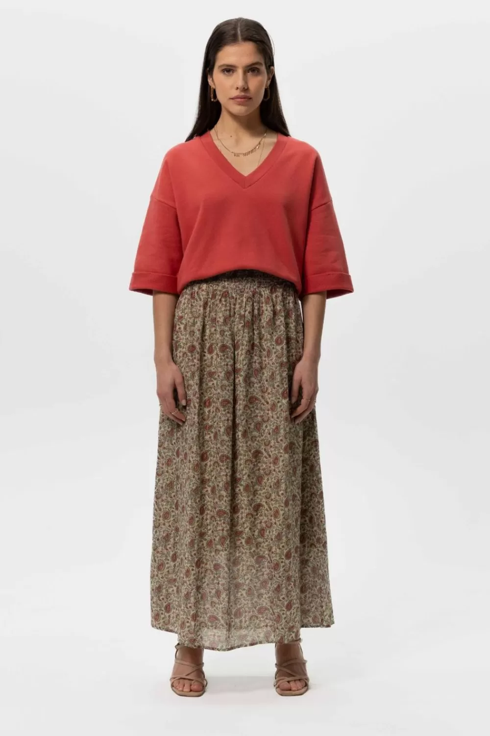 Dames Sissy-Boy Rokken>E Maxi Rok Met Paisley Print