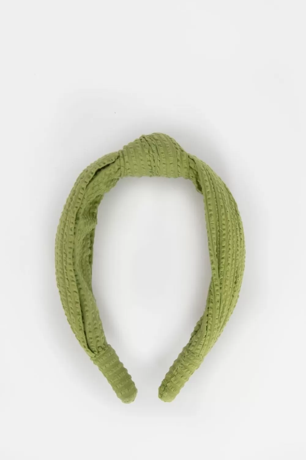 Dames Sissy-Boy Hoeden En Petten>E Seersucker Haarband Met Knoopdetail
