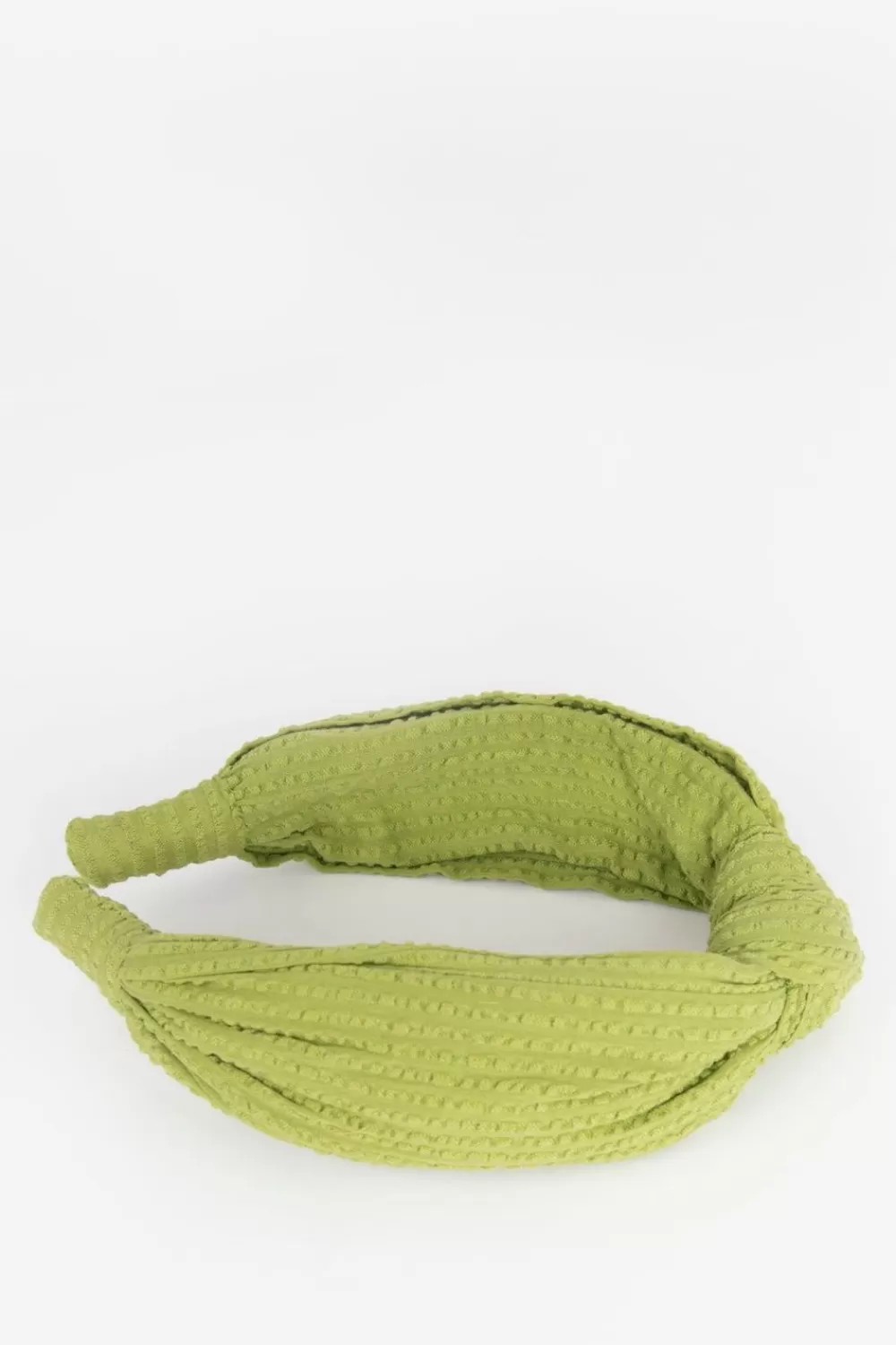 Dames Sissy-Boy Hoeden En Petten>E Seersucker Haarband Met Knoopdetail
