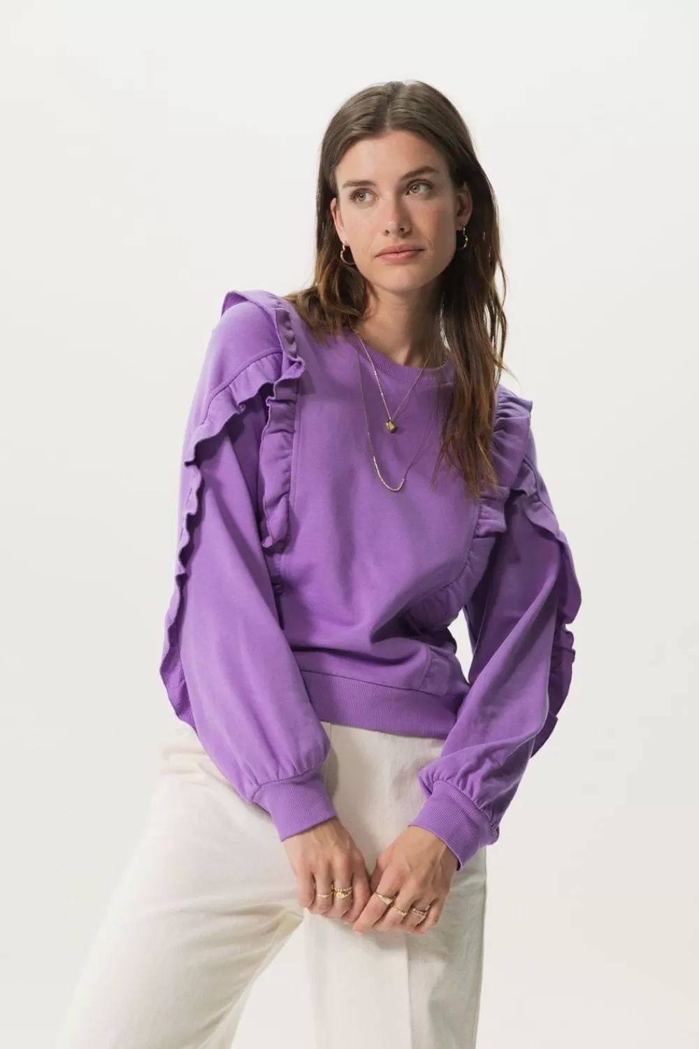 Dames Sissy-Boy Truien En Vesten>E Sweater Met Ruffles