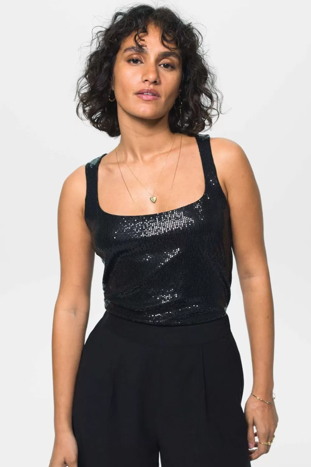 Dames Sissy-Boy T-Shirts En Tops>E Tanktop Met Pailletten