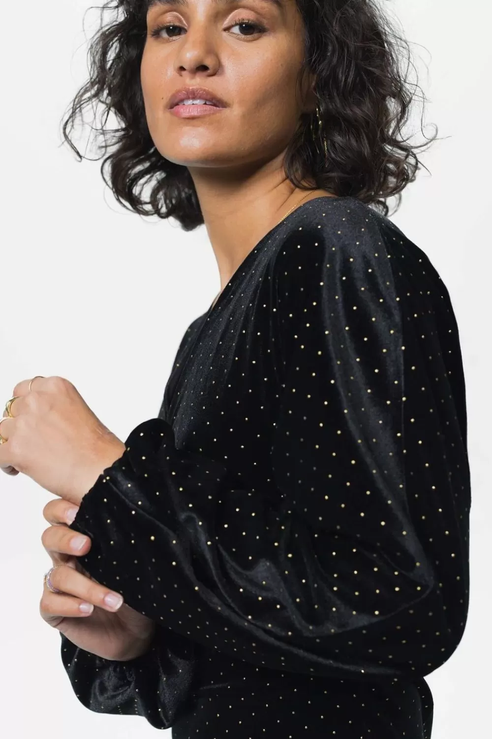 Dames Sissy-Boy Jurken>E Velvet Jurk Met Metallic Studs