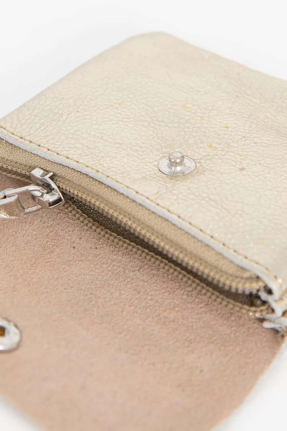 Dames Sissy-Boy Tassen>En Metallic Portemonnee Van Leer