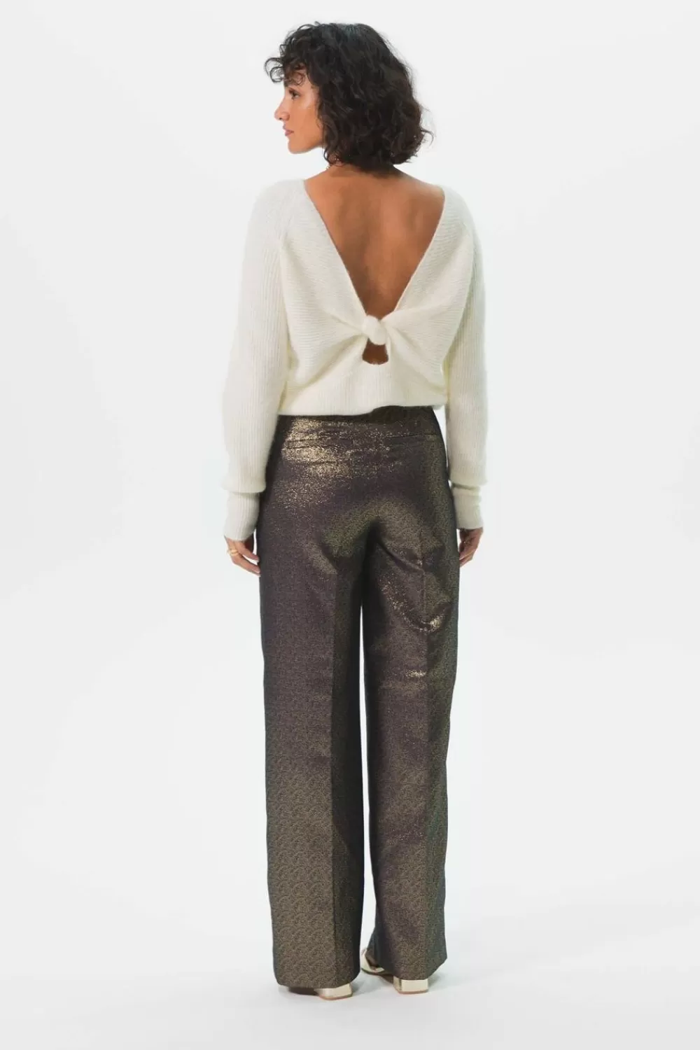 Dames Sissy-Boy Broeken>En Metallic Wide Leg Pantalon