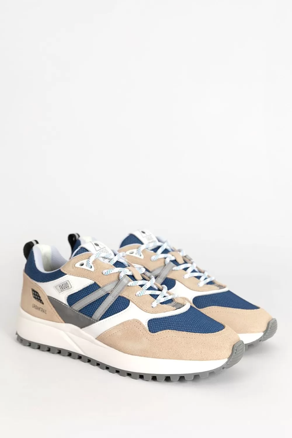 Heren Faguo Schoenen> Beige Sneakers Met E Details