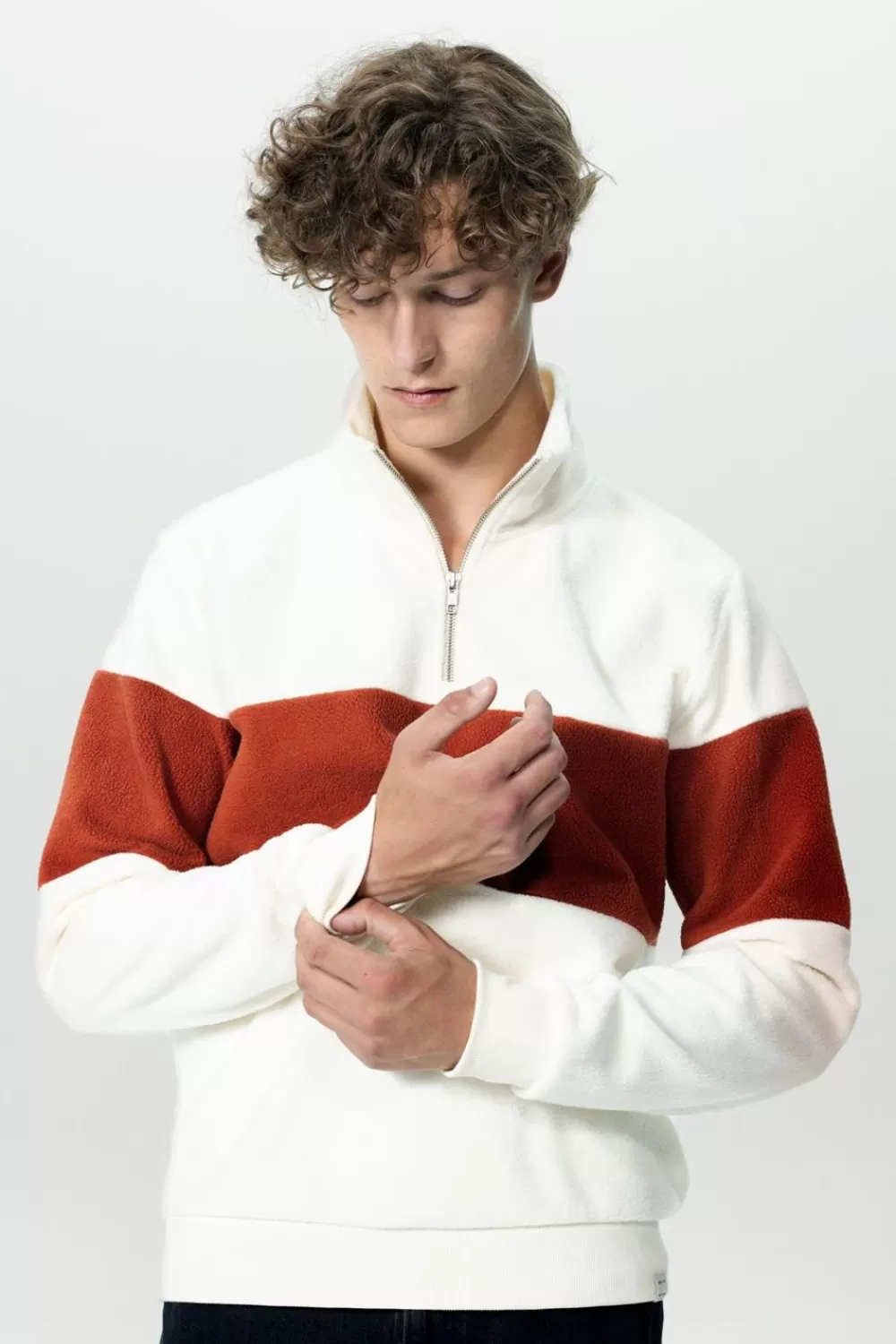 Heren Sissy-Boy Truien En Vesten>Fleece Colourblock Sweater