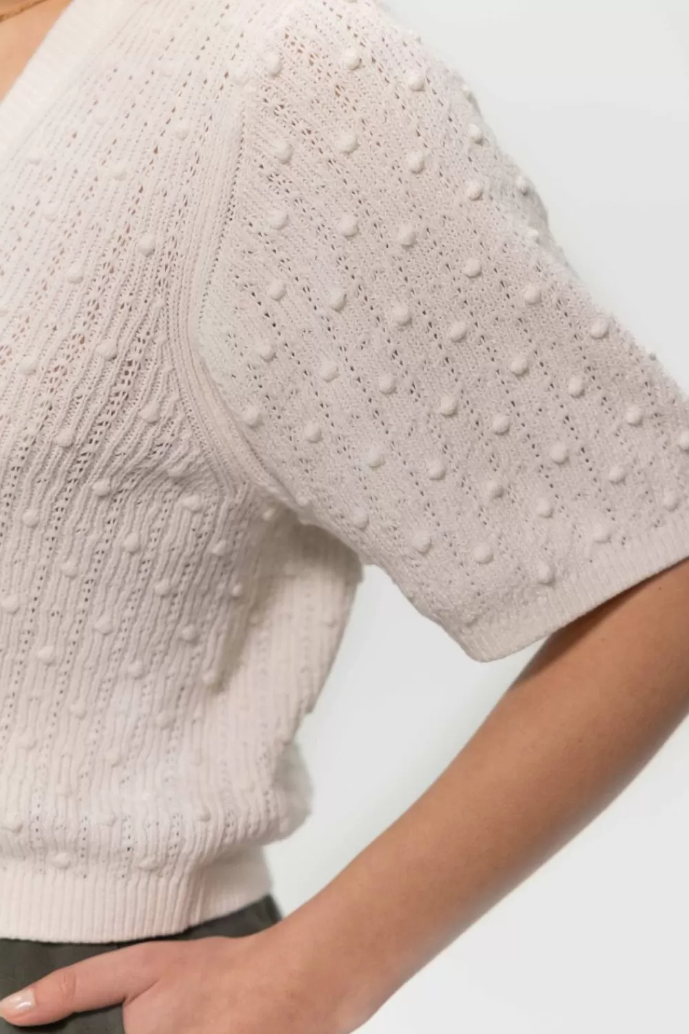 Dames Sissy-Boy Truien En Vesten>Gebreid Vest Met Korte Mouwen