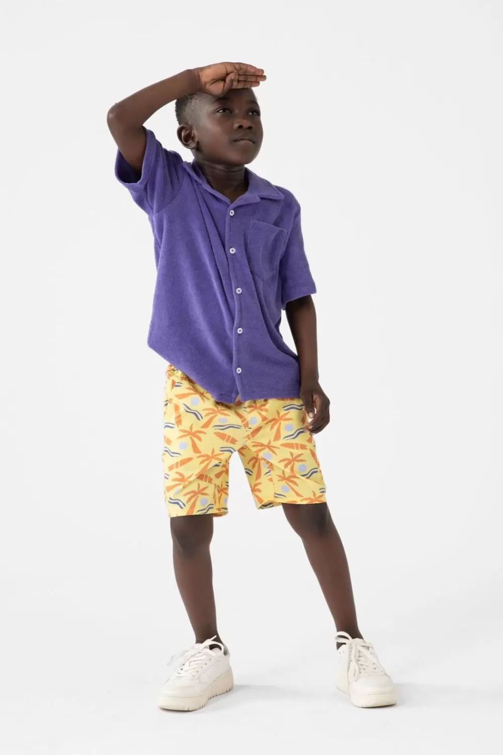 Kids Sissy-Boy Broeken>Gele Shorts Met Print