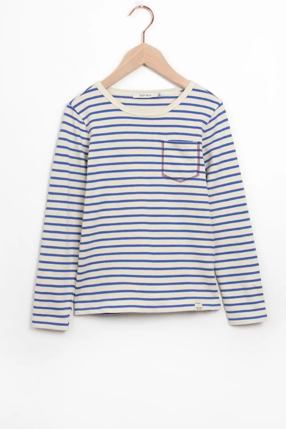Kids Sissy-Boy T-Shirts En Polo'S>Gestreept Longsleeve T-Shirt Met Borstzakje