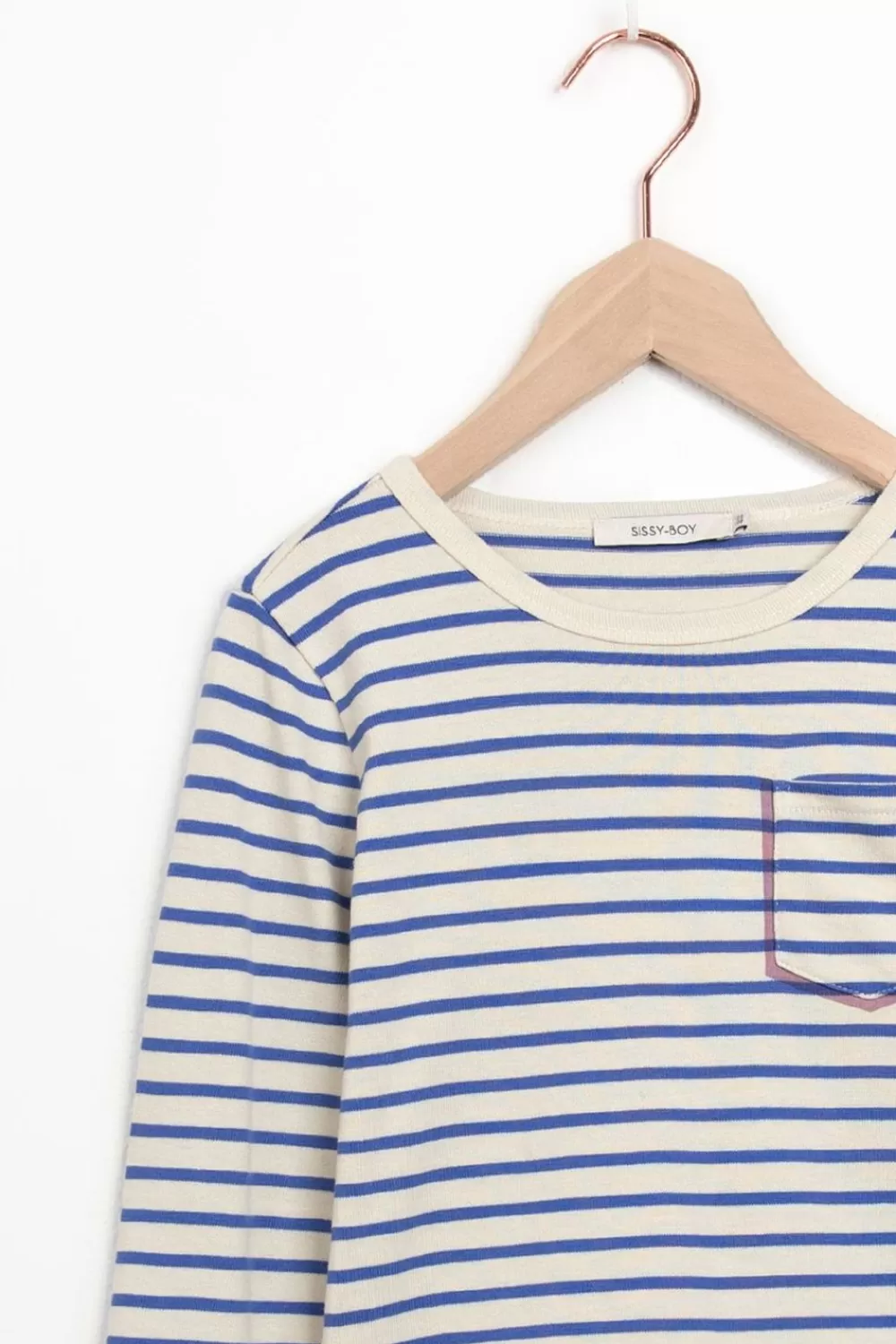 Kids Sissy-Boy T-Shirts En Polo'S>Gestreept Longsleeve T-Shirt Met Borstzakje