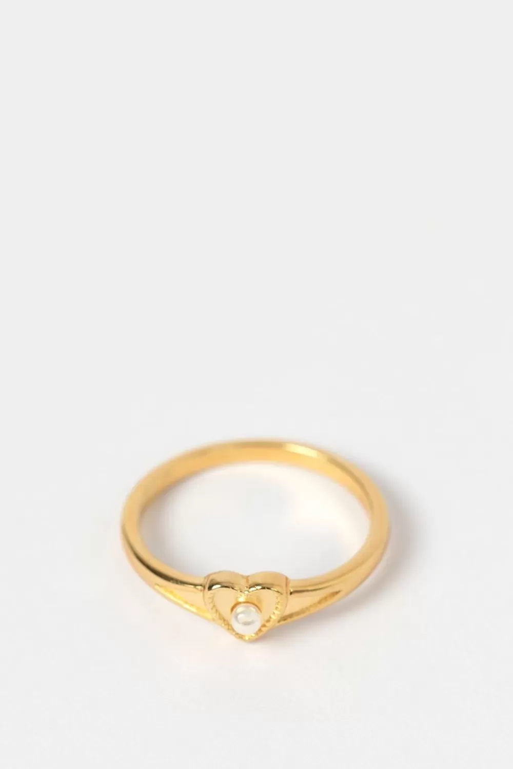 Dames Sissy-Boy Sieraden>Gold Plated Ring Met Hartje En Parel