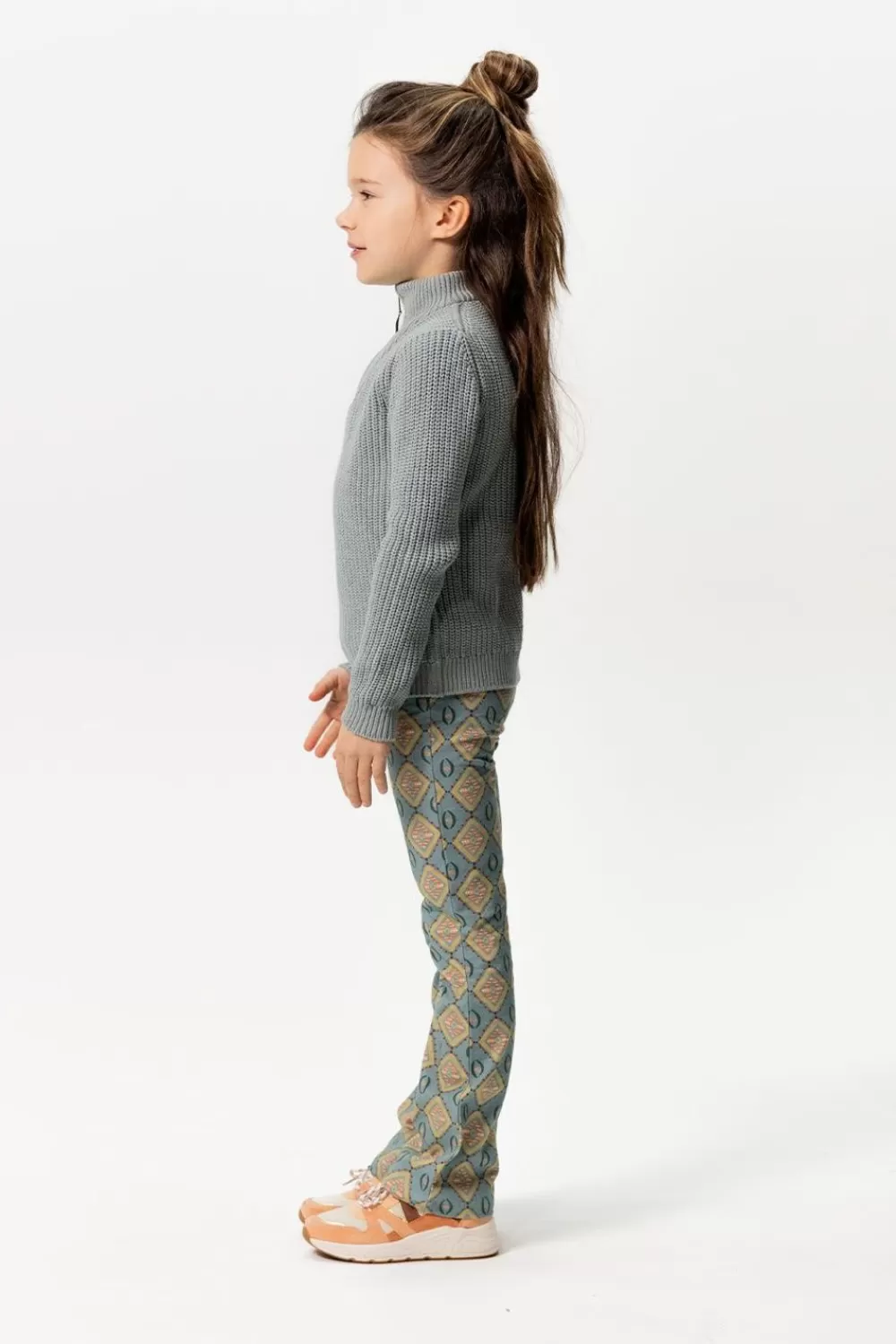 Kids Sissy-Boy Accessoires>Grijs E Flared Legging Met Print