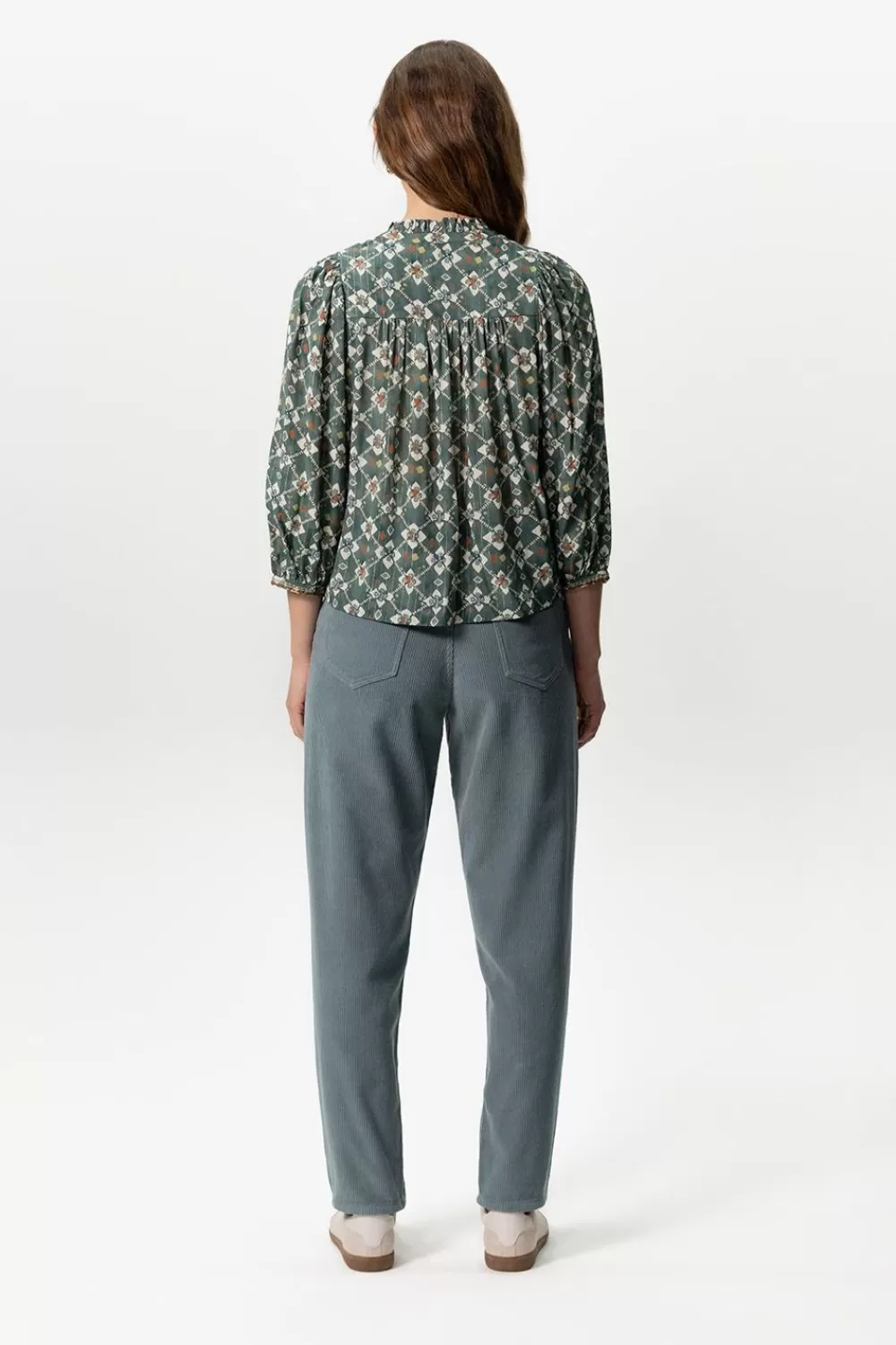 Dames Sissy-Boy Broeken>Grijs E High Waist Corduroy Broek