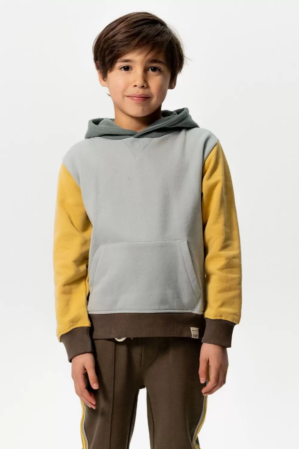 Kids Sissy-Boy Truien En Vesten>Grijsblauwe Colourblock Hoodie