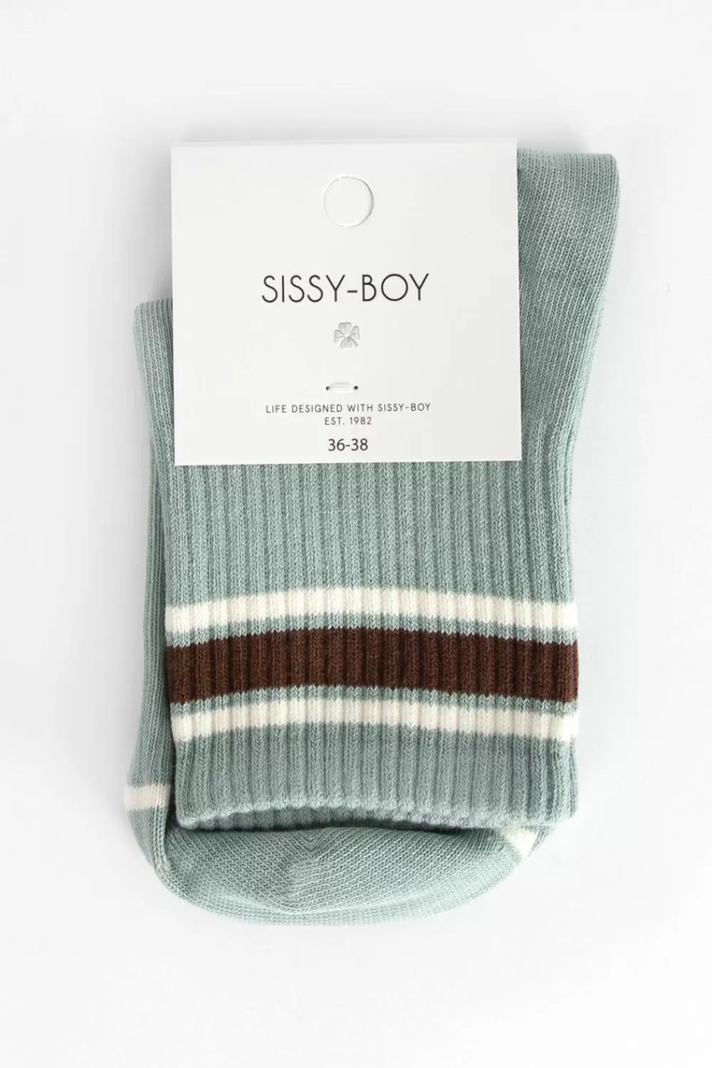 Dames Sissy-Boy Sokken En Panty'S>Grijsblauwe Gestreepte Sportsokken