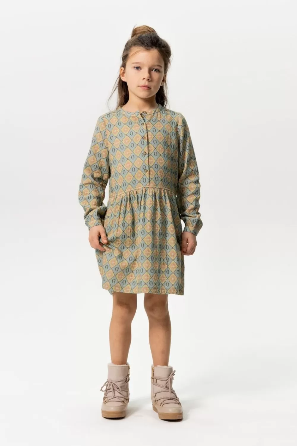 Kids Sissy-Boy Jurken>Grijsblauwe Jurk Met Print