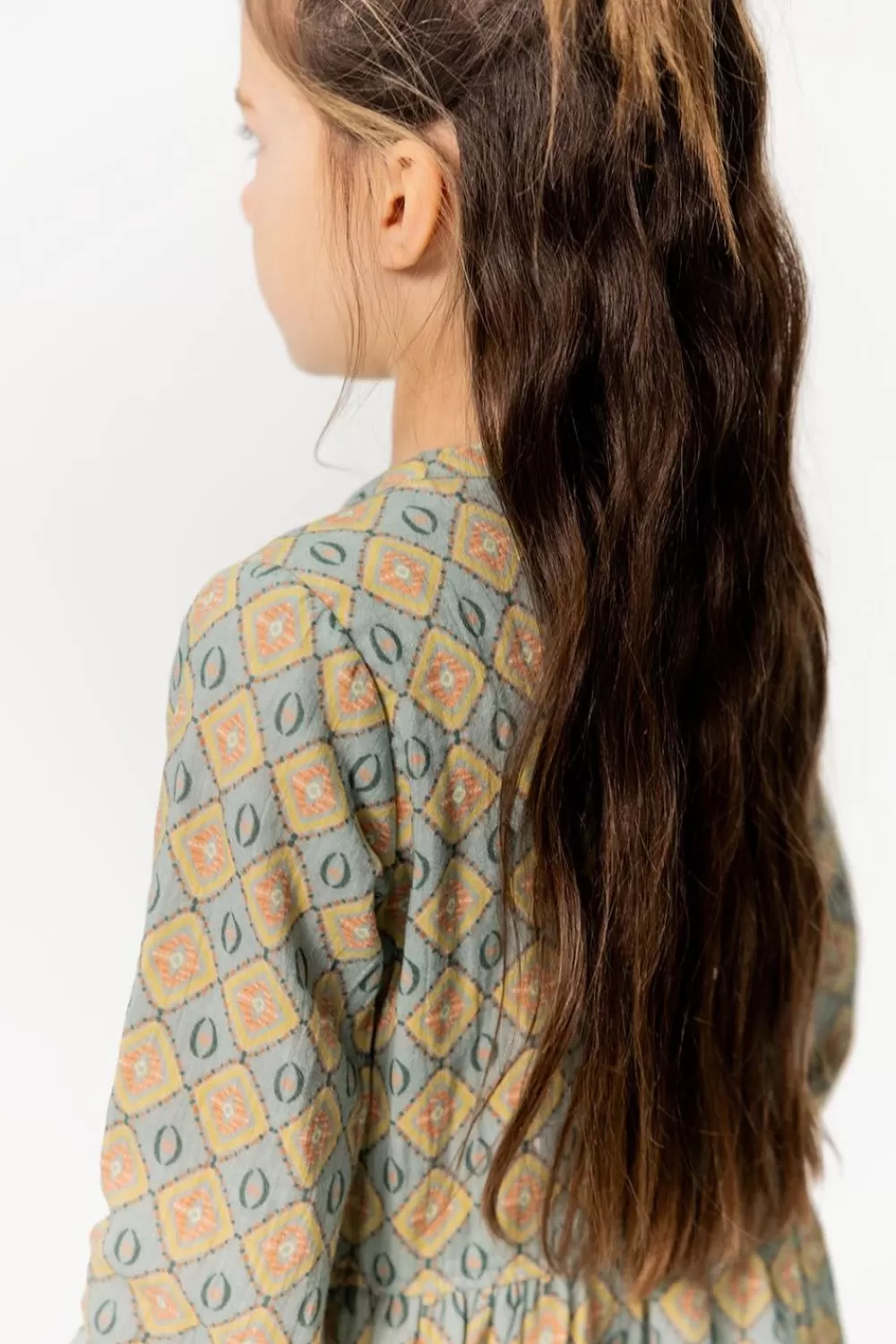 Kids Sissy-Boy Jurken>Grijsblauwe Jurk Met Print