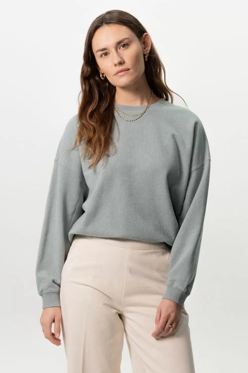 Dames Sissy-Boy Truien En Vesten>Grijsblauwe Oversized Sweater