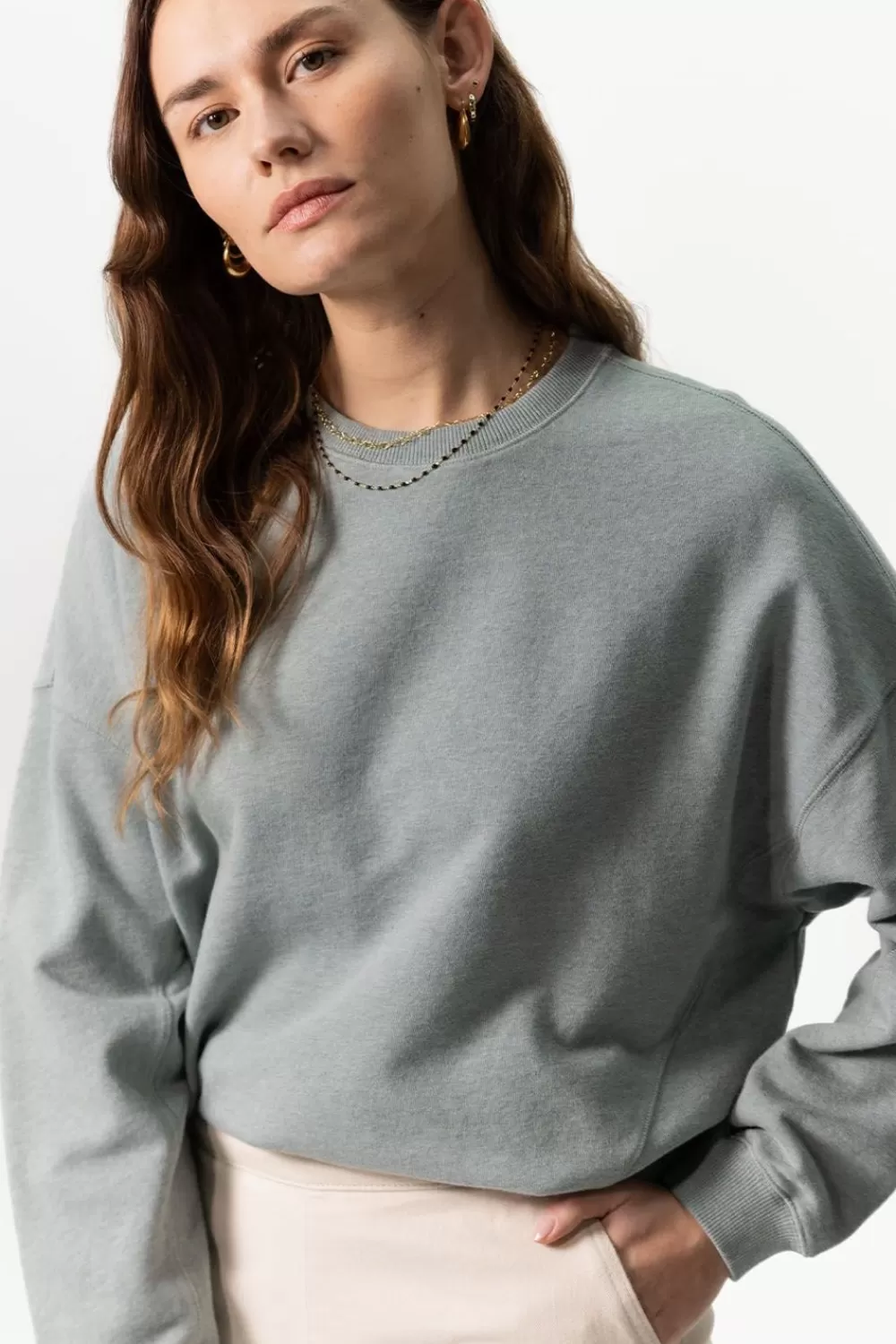 Dames Sissy-Boy Truien En Vesten>Grijsblauwe Oversized Sweater