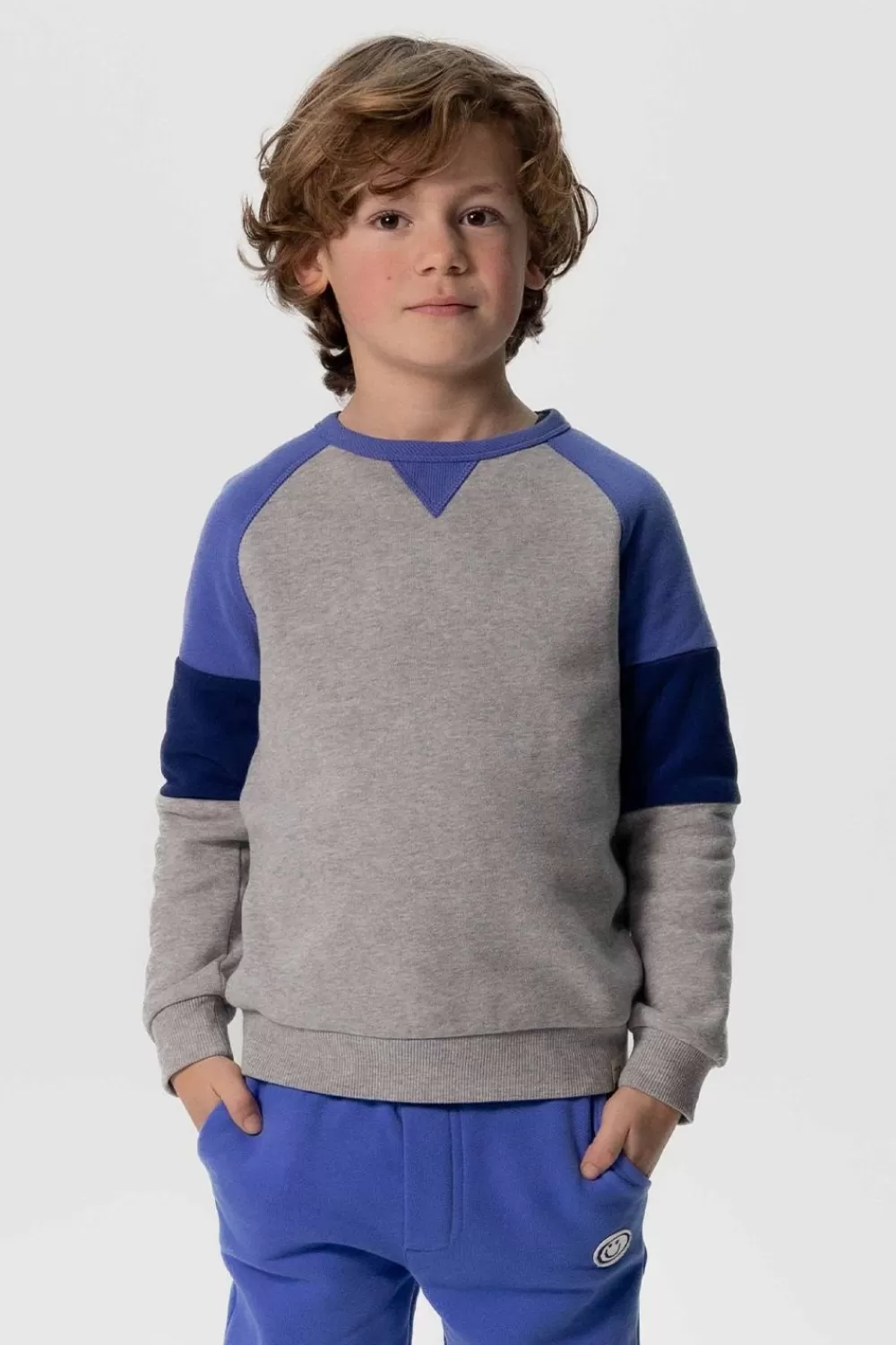 Kids Sissy-Boy Truien En Vesten>Grijze Colourblock Sweater