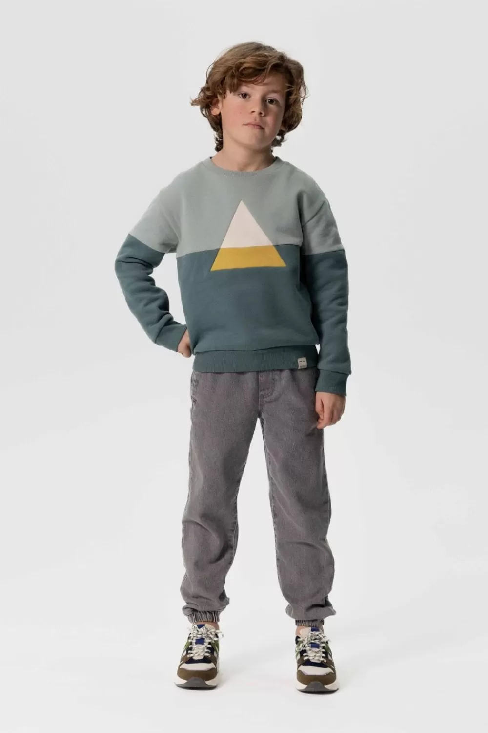 Kids Sissy-Boy Broeken>Grijze Denim Pull On Broek Met Aantrekkoorden