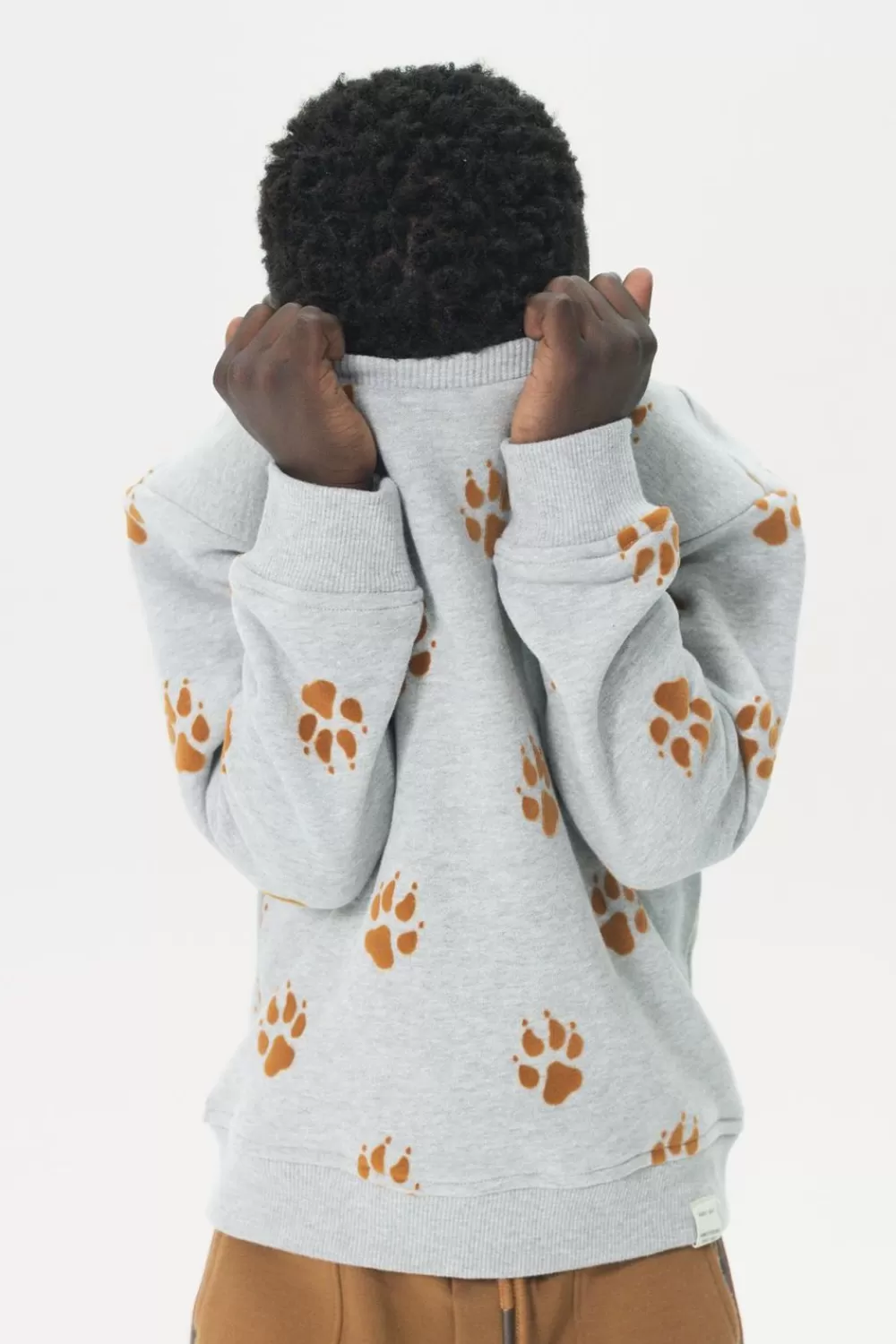 Kids Sissy-Boy Truien En Vesten>Grijze Sweater Met Dierenpootjes