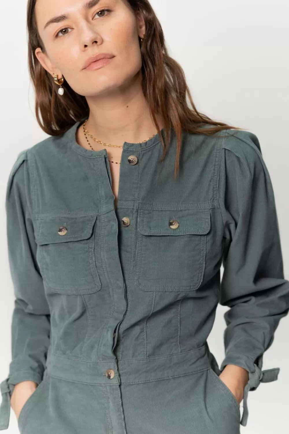 Dames Sissy-Boy Broeken>Groen E Corduroy Jumpsuit