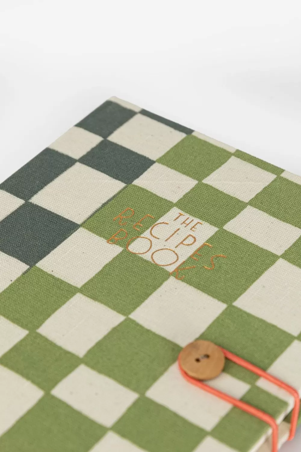Sissy-Boy Stationery>Groen Geblokt Linnen Receptenboek